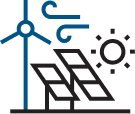 solar panel and wind turbine icon